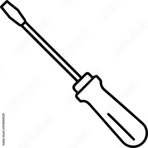 screwdriver icon line art vector illustration on transparent background