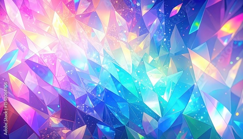 「煌めく抽象クリスタル背景｜カラフルな光とファンタジーアート」

