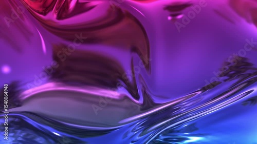 Metallic Gradient Cloth Animation in 4K: Liquid Metal-like Surface with Slow Motion Folds. Ideal for backgrounds, overlays, or visual effects.