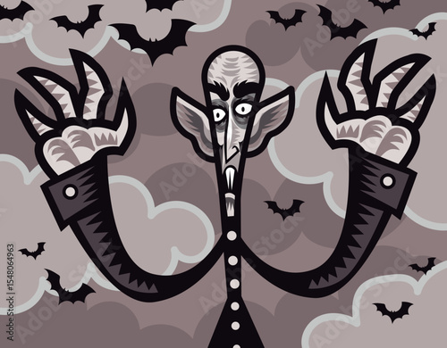 vintage classic monster bald vampire 
