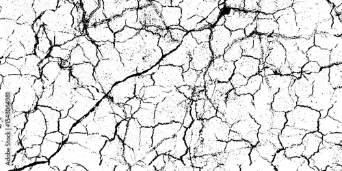 Crack and scratched grunge dust wall urban background texture vector. crack cement wall texture. black textured grainy cracked ground lines isolated on white. distressed overlay grainy texture.