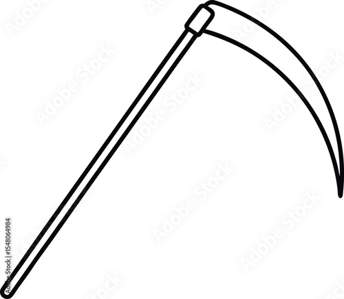 scythe icon line art vector illustration on transparent background