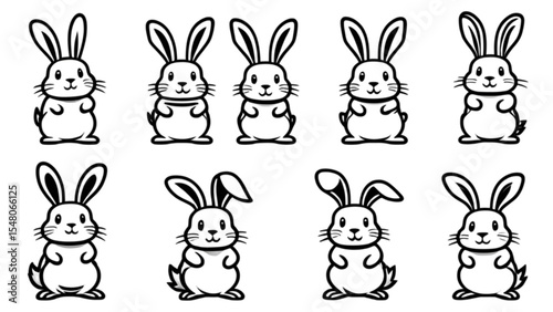 クラシックなスタイルの立ちウサギ｜Classic Standing Rabbit Set