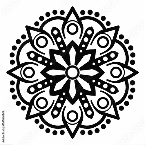 Traditional Mandala Vector Illustration for Graphic Design