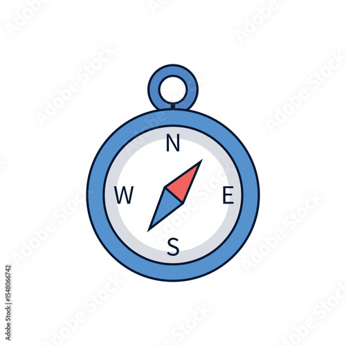 Navigation Compass Icon - Direction, Travel, and Exploration Symbol