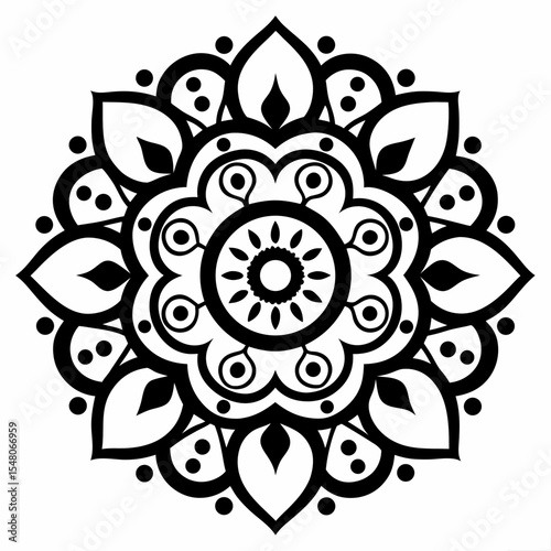 Traditional Mandala Vector Illustration for Graphic Design