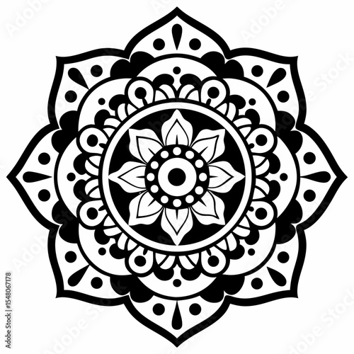 Traditional Mandala Vector Illustration for Graphic Design