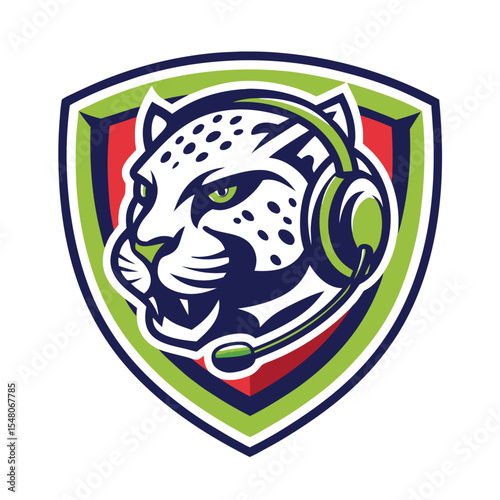 Cheetah Mascot with Headphones
