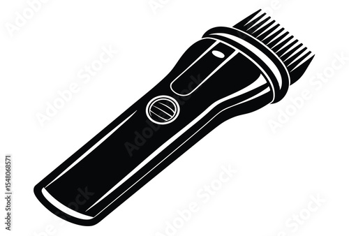 Hair trimmer and megaphone silhouette icon vector illustration in flat design
