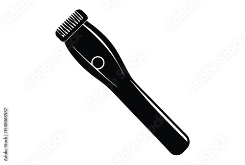 Hair trimmer and megaphone silhouette icon vector illustration in flat design