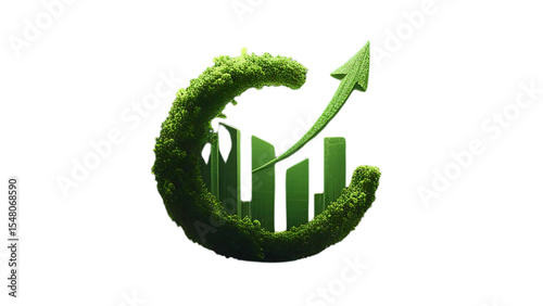 Green economic growth concept logo