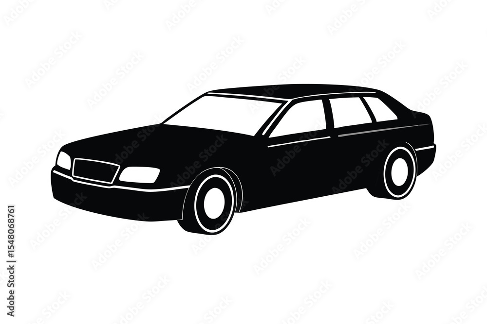 Fototapeta premium black car silhouette vector design illustration