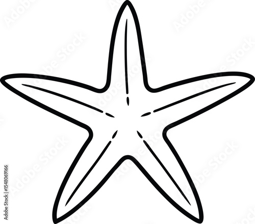starfish icon line art vector illustration on transparent background
