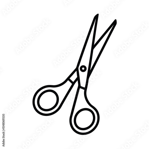 black scissors cutting tool vector illustration