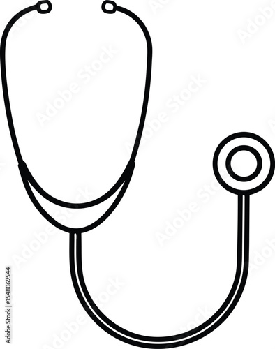 stethoscope icon line art vector illustration on transparent background
