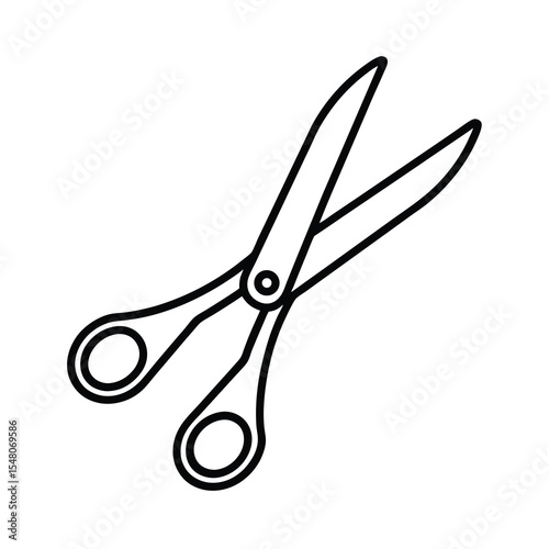 black scissors cutting tool vector illustration