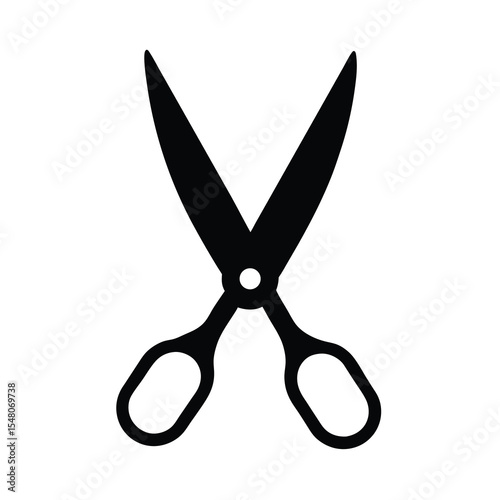 black scissors cutting tool vector illustration