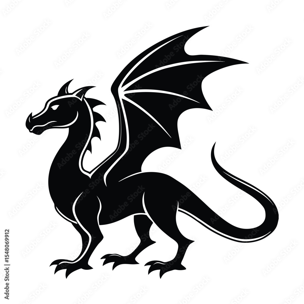 Fototapeta premium dragon silhouette vector