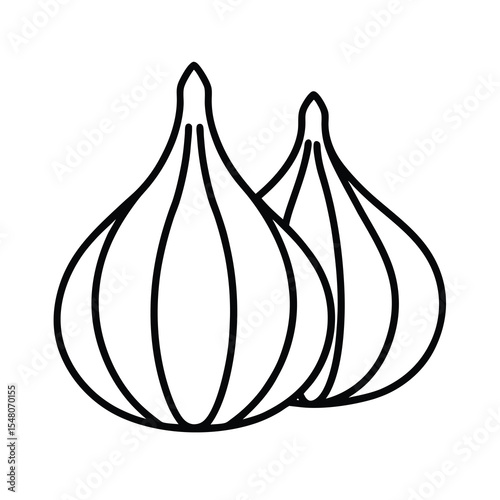 garlic bulb vector icon set healthy food concep