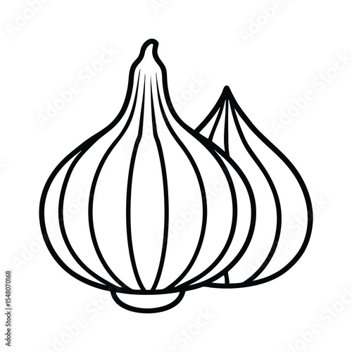 garlic bulb vector icon set healthy food concept