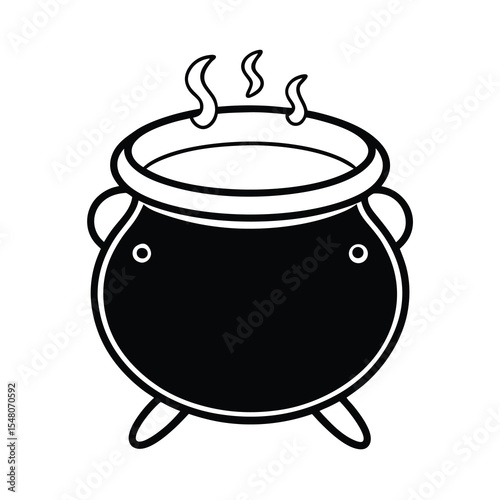 Halloween witch cauldron vector illustration