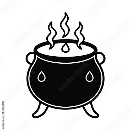Halloween witch cauldron vector illustration