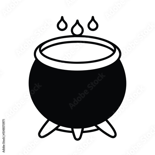 Halloween witch cauldron vector illustration