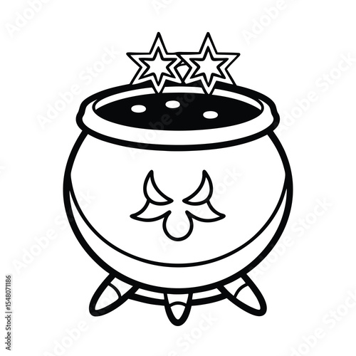 Halloween witch cauldron vector illustration