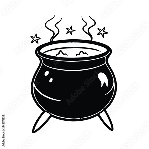 Halloween witch cauldron vector illustration