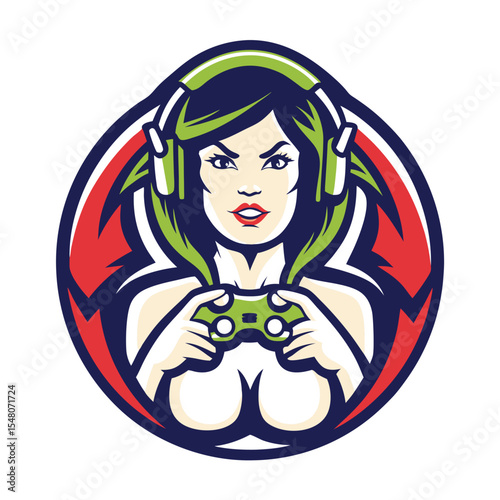 Female gamer holding a controller (2)