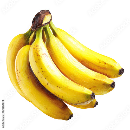 Yellow Bananas Fruit Clipart on Transparent Background photo