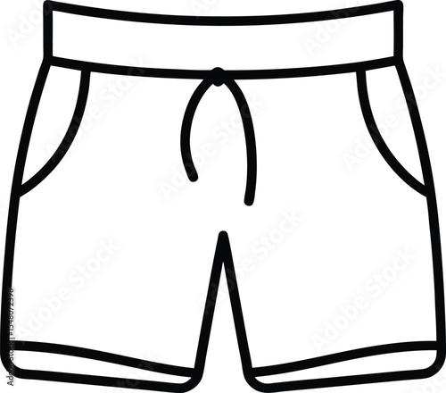 swim trunks icon line art vector illustration on transparent background
