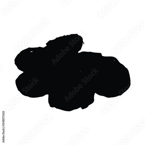 Blackandwhite Ginger Root Silhouette Isolated on White Background Sliced Piece Visible vector