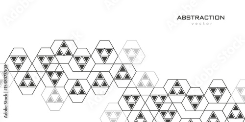 Abstract white background from geometric lines. Geometry drawing. Vector illustration.