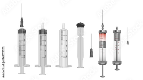 Various Medical Syringes for Injection and Healthcare Purposes