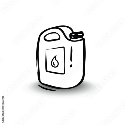 Fuel and oil jerrycans hand drawing element