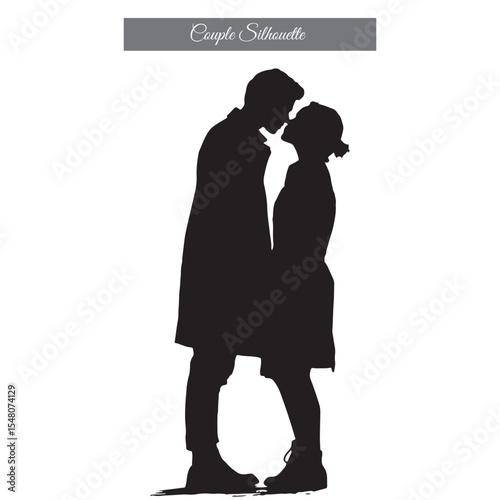 couple silhouette vector set