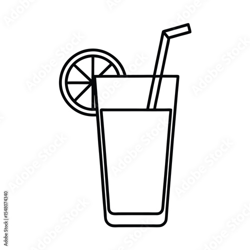 refreshing cocktail drink with lemon slice vector