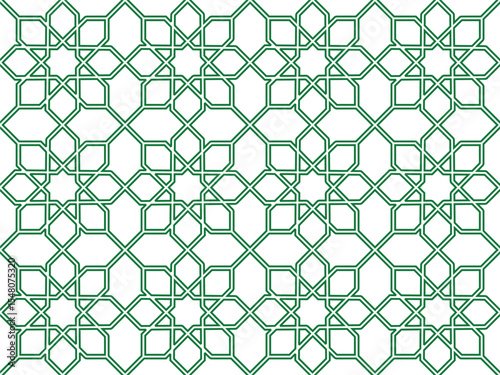 Seamless pattern of geometric islamic background. Geometric outline texture on white background. Beautiful middle eastern pattern for design element.	