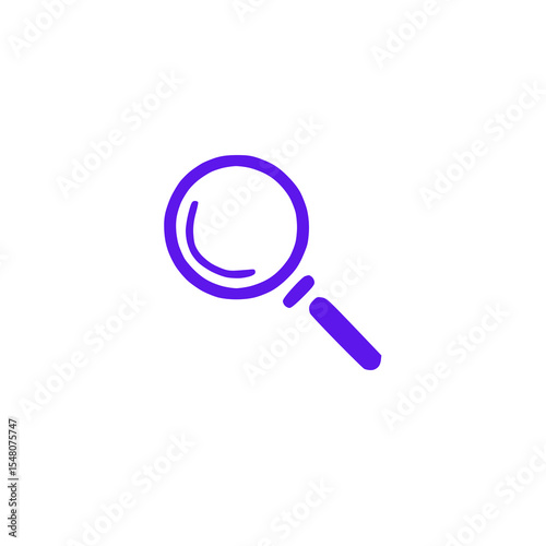  Magnifying glass search icon in flat design for website and mobile user interface search feature.