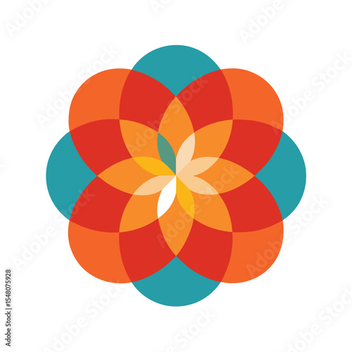 Abstract colorful flower mandala design element