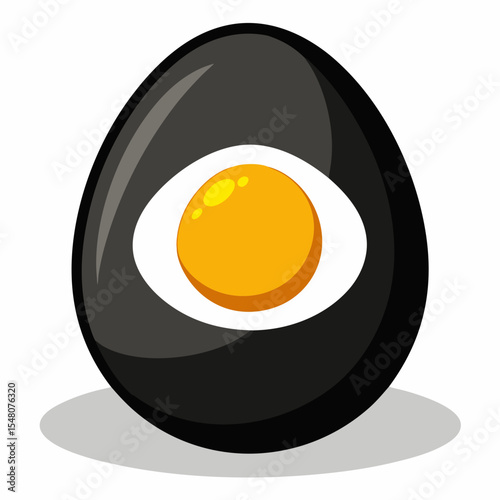 fried egg on a black background