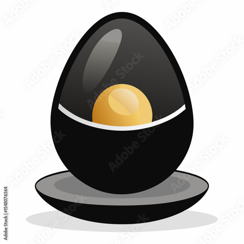 egg on a black background