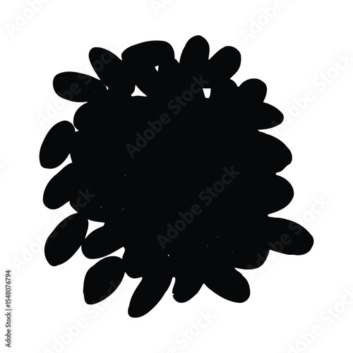 Closeup Roasted Cocoa Beans Black Background Isolated Dark Brown Oval Shapes Pile Heap vector