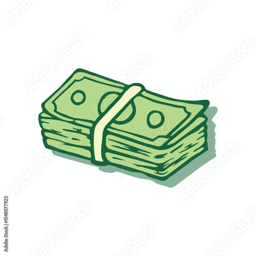 Money Hand Draw Sketch. Vector
