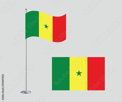 High Quality Vector Illustration of the Senegal National Flag in Flat Style