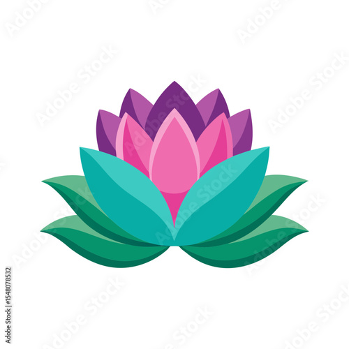 lotus flower vector art illustration