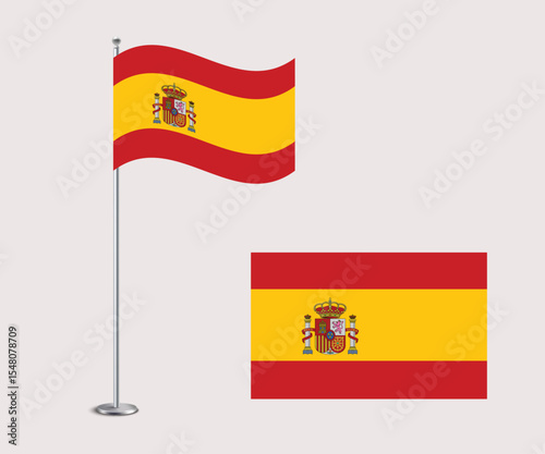 High Quality Vector Illustration of the Spain National Flag in Flat Style