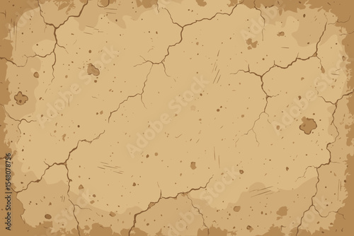 Cracked Concrete Wall Texture Background. Grunge Distressed Surface. Seamless Vector Illustration. Old Weathered Cement, Dirty Stained Pattern. Abstract Urban Construction Detail for Design Projects