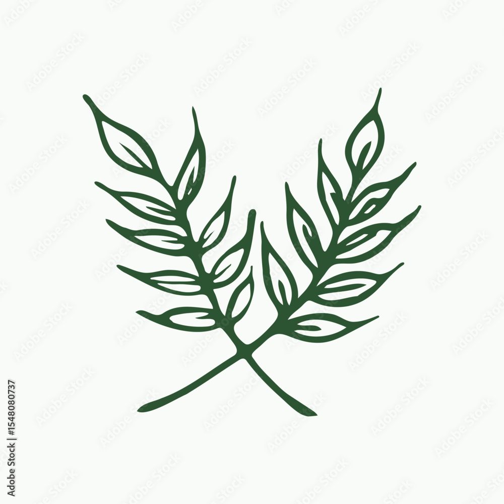 Fototapeta premium Leaf Hand drawn vector design floral elements